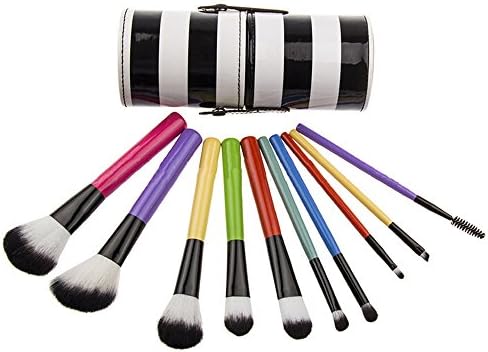 Cosmetics Super Soft Brush Set - 10 pcs Pop Art Brush Set（NO Brand!)