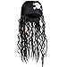 CatchStar Pirate Wig and Bandana Easy Wear Pirate Dreadlock Wig with Realistic Beaded Braids for Men Kid Halloween Costume Accessories