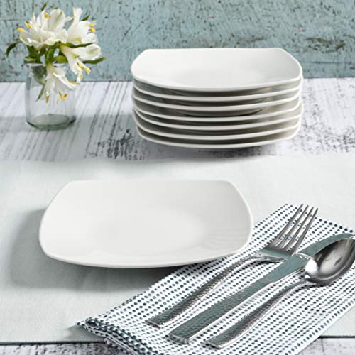 Gibson Home Zen Buffet Dinnerware, 8Piece Porcelain Dinner Plate Set, White Pricepulse