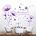 SWORNA Nature Series 3D Romantic Purple Flowers Removable Vinyl DIY Mural Wall Decor Decals for Living Room/Bedroom/Hallway/Sitting Room/Playroom/Kindergarten/Kids Nursery 46” H X 79” W, X-Large