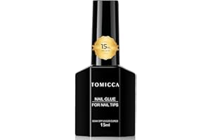 TOMICCA Super Strong Gel Nail Glue Acrylic Nails, Gel Nail Glue Easy Application Long Lasting Clear Glossy No Wipe, Nail Glue for Press on Nails Gel Nail Glue Curing Needed(Nail Glue 15ml)