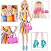 JANYUN Total 135pcs - 20 Pack Clothes Party Gown Outfits for Dressing up Barbie Dolls+ 115 Pcs Dolls Accessories Doctor Tools Shoes Bags Necklace Mirror Hanger Tableware Dogs