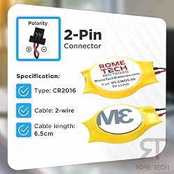 Rome Tech CR2016 CMOS BIOS Battery for HP ProBook