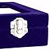 Pasutewel Earring Storage Case 7 Slots Ring Velvet Display Case Box Earring Ring Organizer Velvet Jewelry Tray Cufflink Storage Showcase with Clear Glass Lid Blue