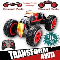 AMENON Remote Control Car, 2.4 GHZ High Speed Racing Car Vehicle Rock Crawler 4WD Rechargable Monster Truck Dual Motors Buggy Holiday Toy Gift Hobby Racing Car Toys Gifts Girl Kids
