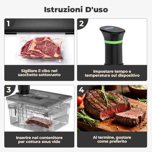 Sous Vide Container with Lid and Built-in Grill Double Opening Design Allows 11L Grey Sous Vide for Most Sous Vide