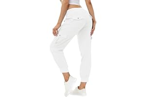 MoFiz Women's Lightweight Hiking Cargo Pants Outdoor Quick Dry Casual Travel Sweatpants Joggers Elastic Waist Button Pockets