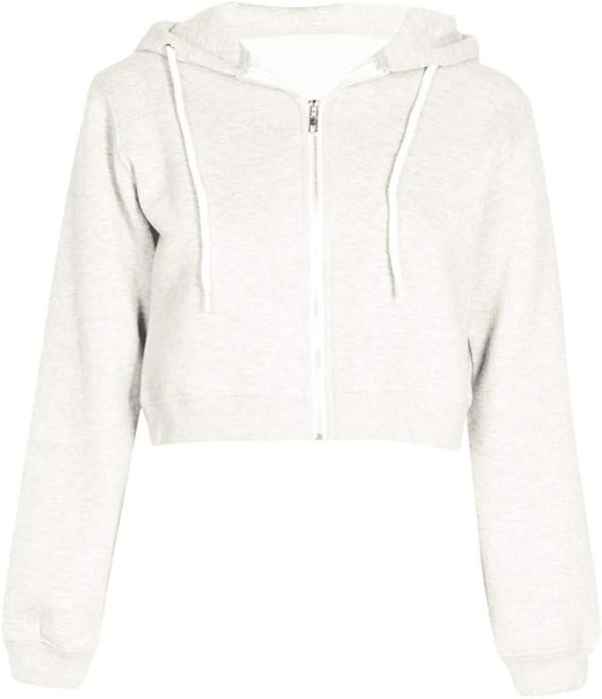 ladies white sweatshirt jacket