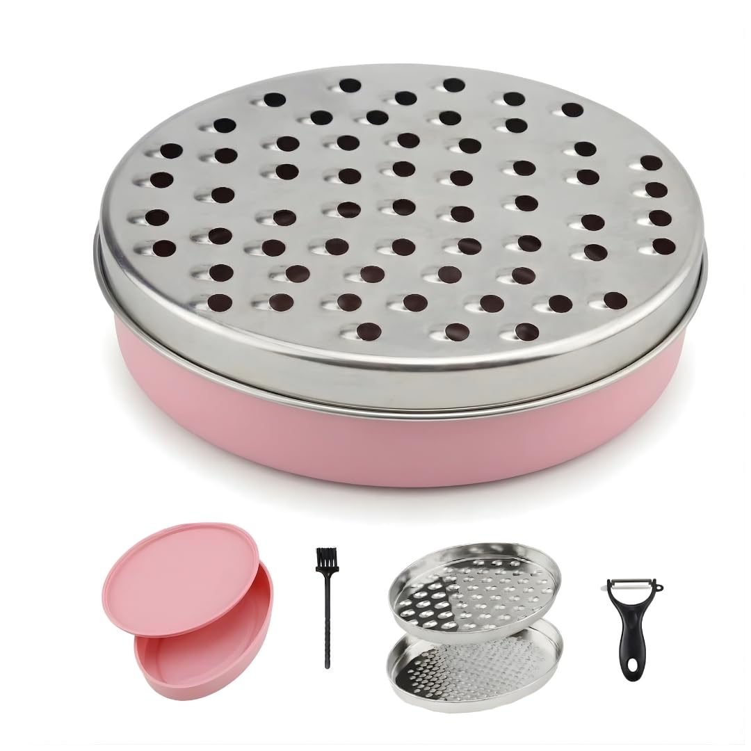 JAGKUL Cheese Grater Kitchen Equipment - Stainless Steel Vegetable Chopper, Chocolate Grater Cheese Grater with Container and Lid Graters for Kitchen, Home Gadgets for Smart Home