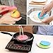 Silicone Sponge,Huitomo Food-Grade Silicone Non Stick Dishwashing Cleaning Brush Multipurpose Antibacterial Silicone Dishwashing Scrub Scrubber for Washing Pot, Pan, Fruit and Vegetable
