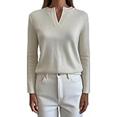 SHABADUER Women's 100% Cashmere Classic Crewneck Sweater, Long Sleeve, Lightweight Pullover Sweater