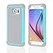 OHOH Premium Soft Silicon Plastic Dual Layer Armor Full-Body Super Protection Case for Galaxy S6(Hot Blue)