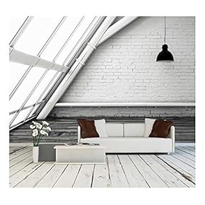 Room with Ceiling Lamp and Big Window - Removable Wall Mural | Self-Adhesive Large Wallpaper - 66x96 inches