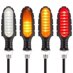 Kinstecks 4 stuks motorfiets-indicatoren, vloeiende knipperlichten, motorfiets-knipperlichten, dagrijlicht, achterlicht…