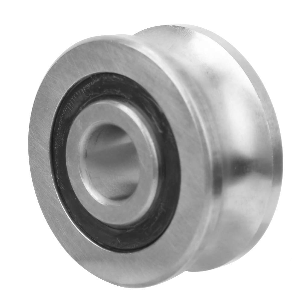 U Groove Guide Ball Bearing, Spherical Raceway Carbon Chrome U Track Pulley Rail Roller Wheel Bearings,for Home Industrial (LFR5201-14 NPP)
