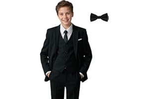 DHTS Boys' Suits Formal Tuxedo Slim Fit Boys Suit Set for Wedding Outfit Teen Boy Dress Clothes
