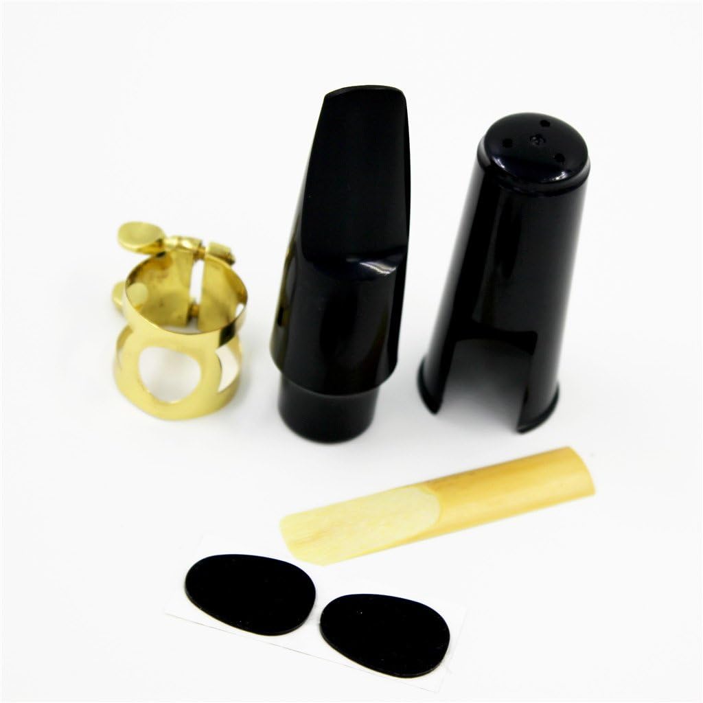 Alto Sax Saxophone Mouthpiece with Ligature Cap Reed Teeth Cushion