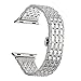 Kartice for Apple Watch Band,42mm Alloy Crystal Rhinestone Diamond Watch Band Luxury Stainless Steel Bracelet Strap Watch Bands for Apple Watch All Models--42mm Silver