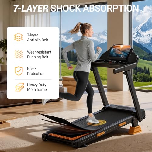 Folding Treadmill with 16% Incline, 4-in-1 Foldable Treadmill 12KM/H for Home, 3HP Running Jogging Machine, 180KG Capacity Quiet Electric Machine for Office Gym, 3 Screen LED Display & 12 Programs