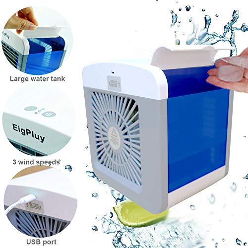 EigPluy Personal Air Cooler 6.5-inch Portable Air Conditioner Fan Small Space Cooler Personal USB Desktop Fan Compact Evaporative Cooler Air Humidifier