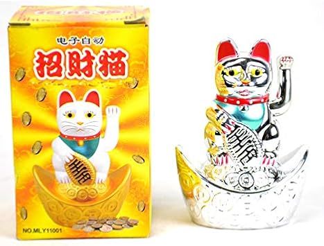 Artisanal Maneki Neko Argentépetit Chat Japonais Porte