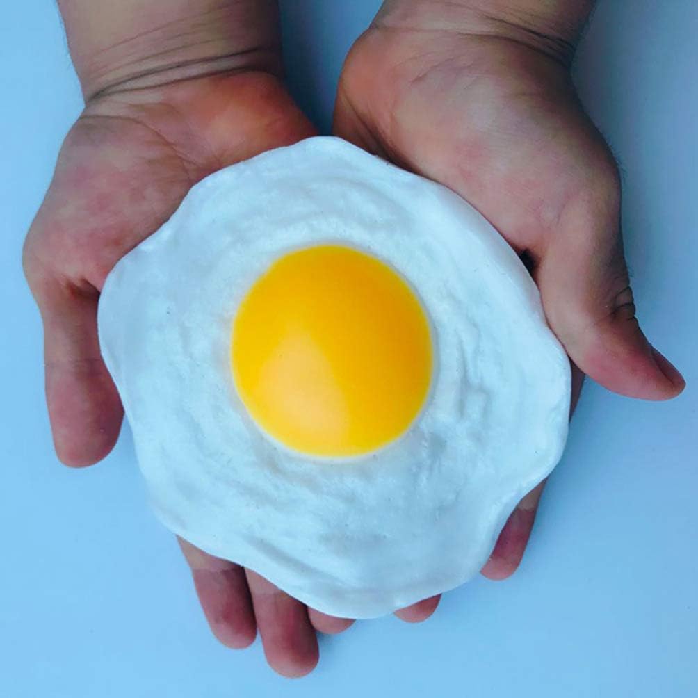 TOYANDONA 3Pcs Fried Egg Toy, Fake Fried Egg Toy Simulation Artificial Food Play Food Model Play House Kitchen Decoration - Image 3