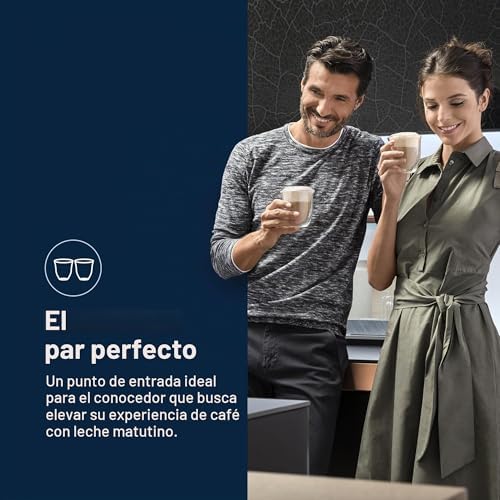 Juego de 2 vasos premium para café latte macchiato, apto para lavavajillas, pared doble vidrio templado, transparente, 330 ml