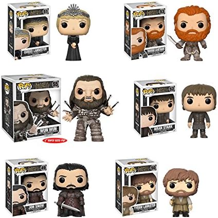 Funko POP Game of Thrones 2017 Jon Snow, Tyrion Lannister, Cersei Lannister, Tormund, Bran Stark, Wun Wun 6" Vinyl Figures SET