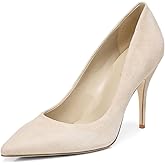 YDN Women's Chic Pointed Closed Toe Mid Heel Pumps Slip on Stiletto Slide Dress Shoe for Party Prom Size 4-15 US