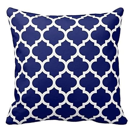 Navy Blue And White Decorative Cushion Covers Throw Pillow Case