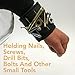Magnetic Wristband Super Strong Magnets for Holding Nails, Screws, Drill Bits, Bolts and Other Small Tools - Best Tool Gift for Father's Day, Men, DIY Handyman (Black)