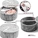 Salt Cellar with Swivel Top and Dual Compartment Elegant Marble Salt Box with Lid for Salt, Spice and Herbs Storage – 5 Ounce Capacity (White Marble)