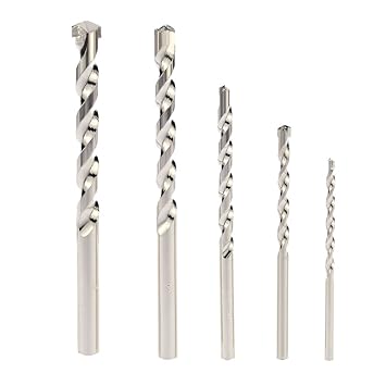 Generic 5pcs/set Drill Bit Set Nickel Plating Hard Alloy Straight Round Shank Cement Drill Bit Set woodworking drill4mm 5mm 6mm 8mm 10mm