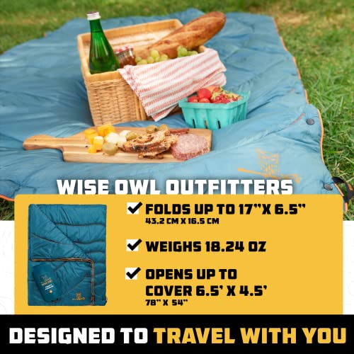 Wise Owl Outfitters Nylon Camping Blanket Packable & Waterproof Warm