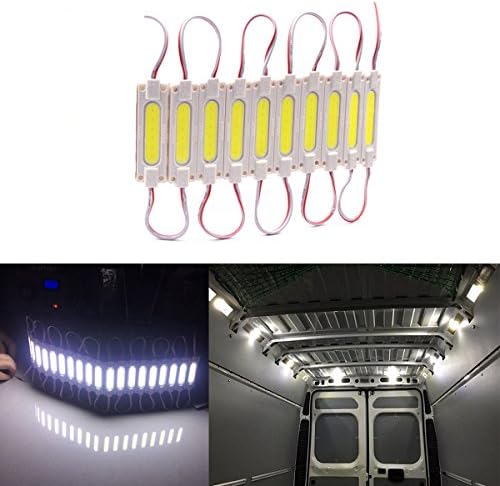 AZKQJ 10PCS LED White Interior Lights Ceiling Lights Kit For Van Boats Caravans Trailers Lorries Sprinter Ducato Transit LWB DC 12V