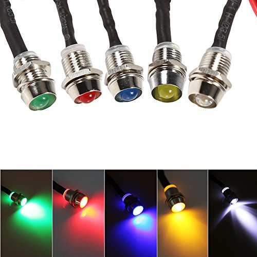4 Pcs LED Indicator Pilot Dash Light,12V 8mm Aluminum Pilot Lights for Speedometer Odometer Tachometer ( Color : Red )