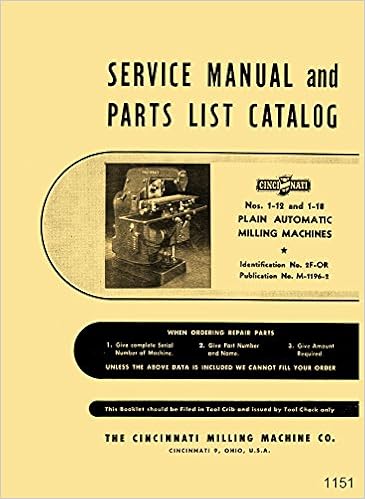 Cincinnati Nos 1 12 1 18 Plain Automatic Milling Machines Model Ea Service Parts Manual Misc Amazon Com Books