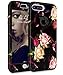 iPhone 7 Plus Case iPhone 8 Plus Case ADCOOG[Flowers] Three Layers Heavy Duty Shockproof Soft Silicone Anti-Scratch Anti-Fingerprint Hard PC Hybrid Protective Case for iPhone 7/8 Plus(Black+Flower2)