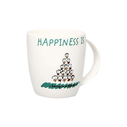 Ivy Unisex Round Printed Happiness is a Team Mug_Green_Free Size