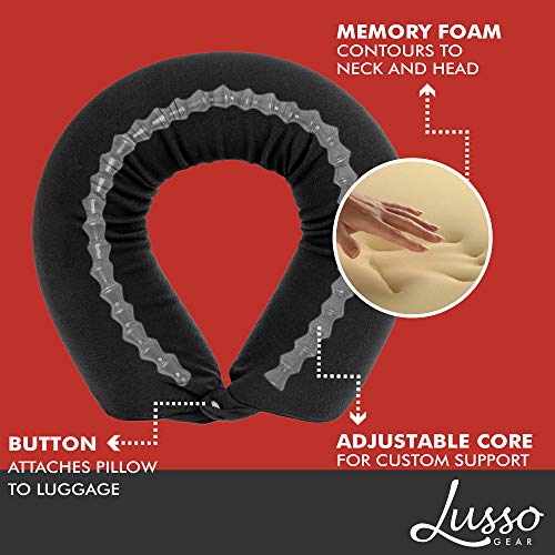 Lusso Gear Twist Memory Foam Travel Pillow Neck, Lumbar & Leg Support