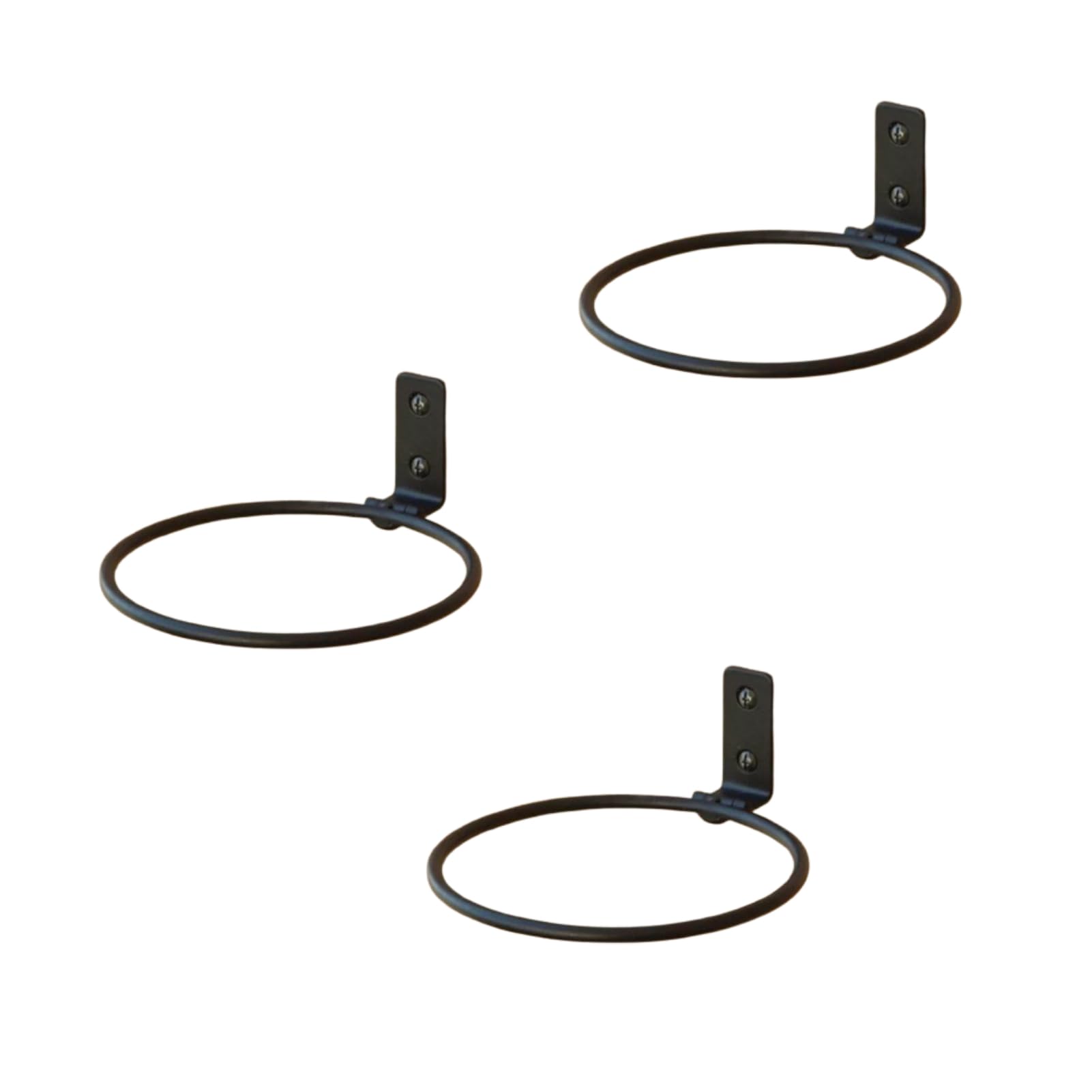 Flower Pot Holder Ring, Collapsible Wall Mounted Hanging Plant Stand, 3PCS 6 Inch Planter Hangers Foldable Metal Plant Bracket Plant Pot Hooks Hanging Rack for Home Garden Balcony Decor