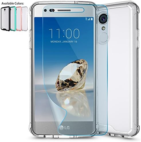 LG Aristo Case,LG Phoenix 3 Case,LG Fortune,LG Rebel 2 LTE / Risio 2 Clear Case w/ HD Screen Protector,NiuBox Armor Ultimate Crystal PC Cover TPU Bumper Protective Phone Case for LG K8 2017 Clear