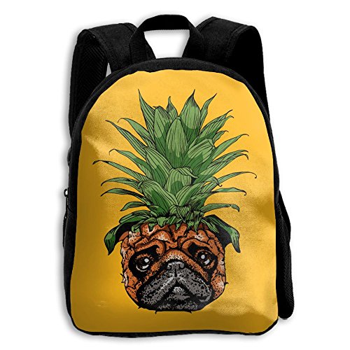 Kids School Bag Double Shoulder Print Backpacks Pineapple Pug Travel Gear Daypack Gift