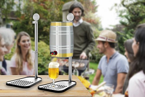 Clauss-CL-60000-00-Bierfasshalter-fr-Standard-5-L-Fsser-Edelstahl-Fu-Stahl-schwarz-lackiert