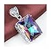 Amazing Shining Ct Huge Vintage Natural Rainbow Mystical Topaz Gemstone Silver Necklace Pendant Color 7