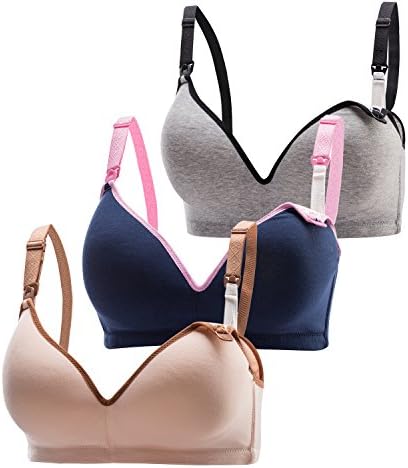 3PACK Women's Seamless Maternity Nursing Bras Push Up Comfort Sleep Bralette