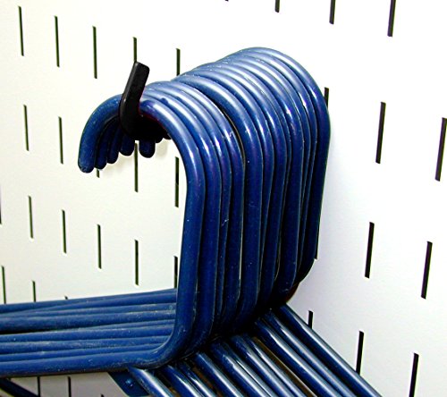 Wall Control 3-1/2in Reach Curved Tip Slotted Hook Pack - Slotted Metal Pegboard Hooks Pegboard and Slotted Tool Board - Black