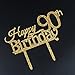 INNORU Happy 90th Birthday Cake Topper - Gold Acrylic 90th Birthday Party Decoration Supplies