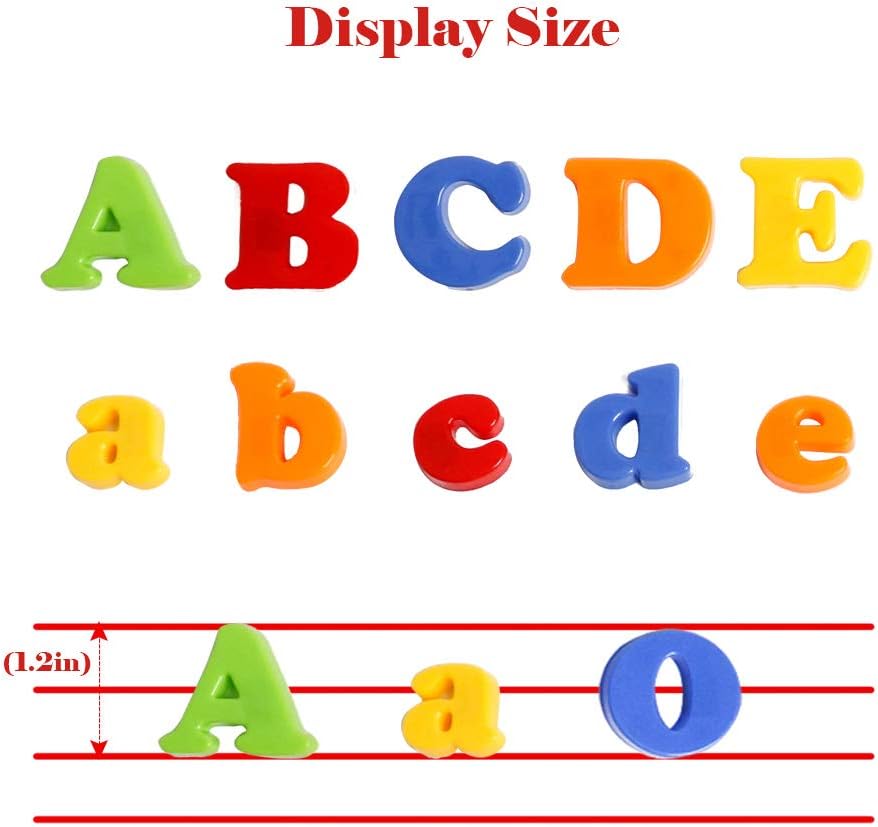 JCREN Magnetic Alphabet Magnets Letters and Numbers Toy ABC 123 Fridge Plastic Toy Set Educational Magnetic in Bucket Preschool Learning Spelling Counting Uppercase Lowercase Math Symbols for Toddler: Furniture & Decor