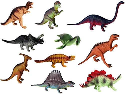 Wilde Tyke Assorted Dinosaur Toys Collection (12 Large Plastic Dinosaurs, 5" - 9") (TM)